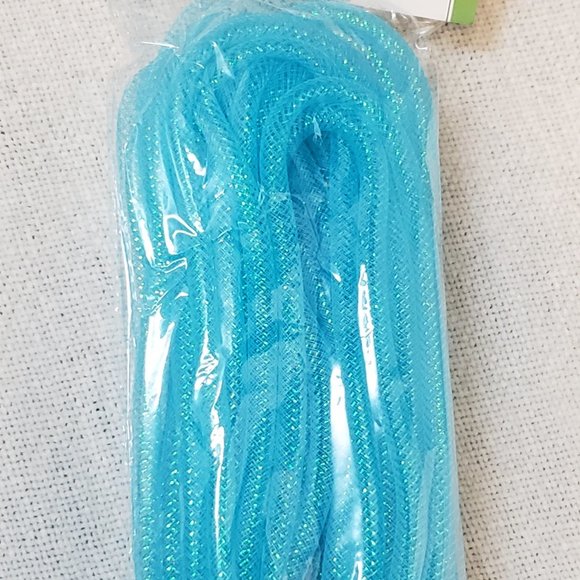 Arts Crafts Blue Decorative Floral Garden Mesh Garland Plastic Tubing 36 ft - Picture 3 of 10